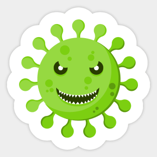 Angry coronavirus cartoon Sticker